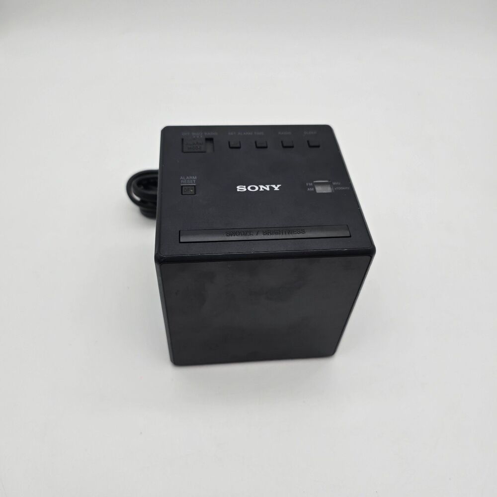 Sony ICF-C1 Desktop Alarm Clock AM FM Radio Black Sony ICFC1 - Preowned.